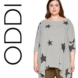 ODDY Gray Star Print Women's Top